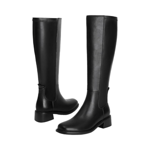 Bottes d'équitation noires brillantes en PVC, confortables et élégantes, hauteur au-dessus du genou - Product Image 4