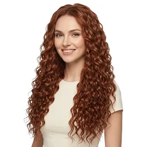 Peluca de Cabello Humano Remy Largo, Rizado, Color Marrón Chocolate, con Base de Seda, Tamaño Personalizable - Product Image 6