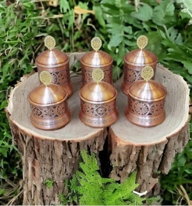 Premium Copper Pantry Storage Pot Handmade Kitchen <b>Jar</b> Food Canister Tea Coffee Sugar Holder <b>Spice</b> Container Utility Vessel - Product Image 3