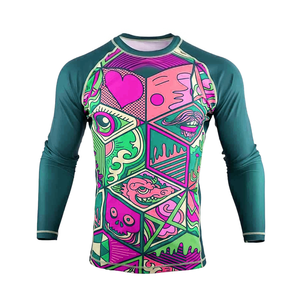 Rashguard de compresión de manga larga para MMA, BJJ y surf, personalizado con sublimación, OEM, para fabricantes - Product Image 1