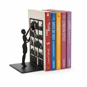 Creative Metal <b>Bookend</b> With Woman Silhouette Design For Desk Storage Organization - Product Image 1