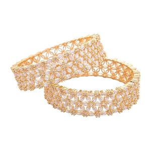 Elegant Gold Plated Alloy Bangle Set Women's Classic Bangles Wedding Jewelry <b>Gift</b> Fashion FRBJ-2012 - Product Image 3