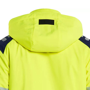 Veste de sécurité réfléchissante haute visibilité, résistante à l'eau, à capuche, jaune-vert, vêtements de travail softshell, fournisseur de logo personnalisé - Product Image 4