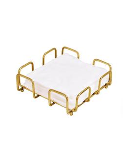 Porte-serviettes en métal doré moderne pour utilisation sur table - Product Image 1