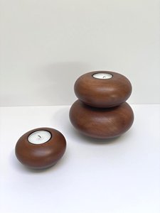 Nordic Style Wooden Candle <b>Stand</b> for <b>Tea</b> Lights Round Natural Finish Holder for Wedding and Home Decoration - Product Image 3