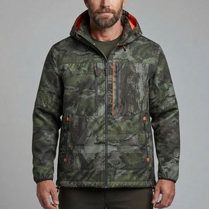 Veste de chasse réversible orange vif avec côté camouflage, vêtements de terrain pour l'extérieur, à capuche, tissu léger résistant aux intempéries - Product Image 3