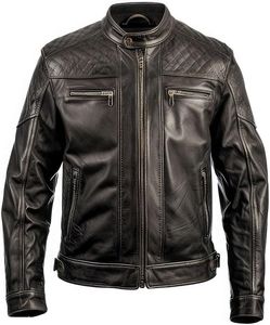Veste en cuir d'agneau de qualité supérieure pour hommes, hiver, col montant, logo sur le devant, coupe-vent, respirante, à capuche, décontractée - Product Image 3