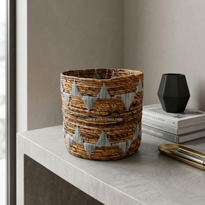 Ensemble de paniers de rangement en banane tressée naturelle écologique de haute qualité, 2 paniers pliables multifonctionnels pour organiser les vêtements - Product Image 5