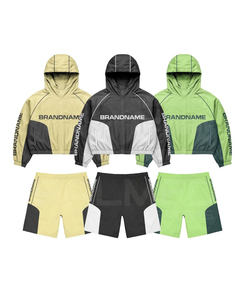 Street Wear Tracksuit Set Full Sleeve Zipper Jacket <b>Shorts</b> Quick Dry 100% Nylon Oversized Summer Wear Windbreaker Tracksuit - Product Image 1