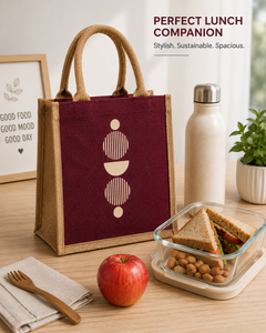Geometric Pattern Heavy Duty Jute Shopping <b>Bag</b> <b>Medium</b> <b>Size</b> Hand Carry Tote for Beach and Groceries - Product Image 6
