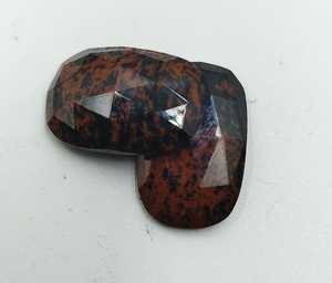 Natural Mahogany Obsidian Cushion Rose Cut Cabochon Pair Loose Jewelry Making Supplies High Quality Black 5 Gram Polished Color - Product Image 5