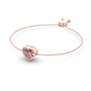 Bracelet ajustable pour femme avec diamant rose vif Kyra taille cœur serti clos, or 14 carats (3/4 ct) Tw. Bijoux pour femmes - Product Image 3