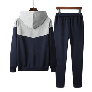 Survêtement unisexe à capuche avec blocs de couleur, fermeture éclair sur toute la longueur, poches latérales, coupe classique, vêtements de sport décontractés pour l'automne - Product Image 3
