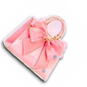 Pochette avec nœud en acrylique personnalisable, durable, avec impression de logo, pour instruments de beauté, motif mignon - Product Image 1