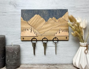 Premium Mountain Landscape <b>Wall</b> Mounted <b>Key</b> Holder <b>Hook</b> Stylish Nature Theme Home Decor And Gift Purpose Organizer From india - Product Image 5