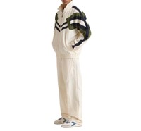 Ensemble de survêtement sportif rétro, veste bomber coupe-vent, pantalon de survêtement, couleurs contrastées, polyester, grande taille, personnalisé, style vintage des années 90, décontracté, printemps