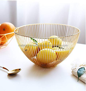 Corbeille à fruits moderne en fil métallique doré Bol à fruits ouvert décoratif pour la cuisine et la table à manger Bol à fruits pour la décoration de la cuisine - Product Image 6
