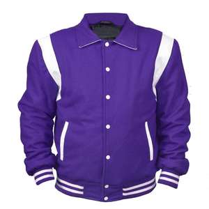 แจ็คเก็ต Letterman Varsity คุณภาพสูงสำหรับทุกเพศ ทำจากหนังแกะแท้ ปรับแต่งสีและโลโก้ได้ คอตั้ง แห้งเร็ว สวมใส่สบาย - Product Image 6