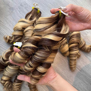 Hair Bouncy Curly Bundles 100% Vietnamese Dyed Remy Hair SDD Double Drawn Short Bouncy Style Weave Human Hair <b>Extension</b> - Product Image 2