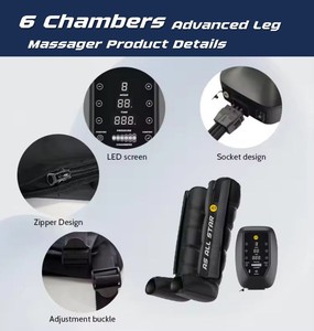 Masseur de jambes sans fil AS ALL STAR à 6 chambres de compression d'air, contrôle par application Bluetooth, batterie 5200 mAh pour la récupération sportive - Product Image 3