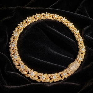 Indian Manufactured Luxury Moissanite Diamond Cuban Link Chain Hip Hop Necklace Iced Out Bling Jewelry for Men for Sale - Product Image 1