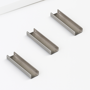 Hot Selling Modern Matte Black Aluminum Alloy Edge Pull Handle Minimalist Furniture <b>Hardware</b> for Kitchen Bathroom Nightstands - Product Image 4