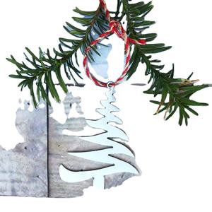 <b>Christmas</b> <b>Tree</b> Ornament in Aluminum with Modern Silver Color Design Perfect for Creative Home Decoration and <b>Hanging</b> - Product Image 1