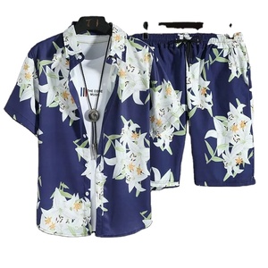 Ensemble chemise et short hawaïen à séchage rapide vêtements de mode pour hommes impression tenues décontractées été - Product Image 1