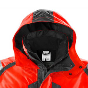Chaqueta de Seguridad de Alta Visibilidad con Capucha, Impermeable, Protección Contra Incendios, 100% Poliéster, para Tráfico y Trabajo, Reflectante y Resistente al Viento - Product Image 4