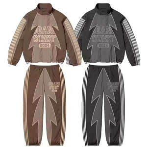Ensemble coupe-vent 2 pièces pour homme, style streetwear, color block, survêtement imperméable, veste et pantalon de jogging - Product Image 4