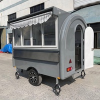 Petite remorque alimentaire avec auvent et cuisine commerciale complète, chariot à café mobile pour la vente de desserts, boissons énergisantes, matcha et thé boba