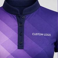 Maßgeschneidertes Violett-Lila Mehrschichtiges Bandmuster Damen-Poloshirt Schnelltrocknend Atmungsaktiv Kurzarm Golf-Team-Uniform WPS-0829
