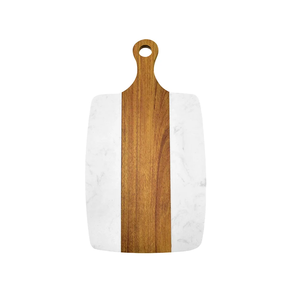 Planche à découper et de service durable en bois d'acacia et marbre, écologique et de qualité supérieure, pour le pain, les aliments et les fêtes - Product Image 4
