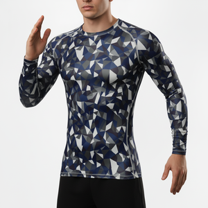 Personaliza Tu Propio Logotipo, Camiseta de Compresión Sublimada de Manga Larga, Transpirable, Ecológica, de Secado Rápido, para MMA BJJ - Product Image 4