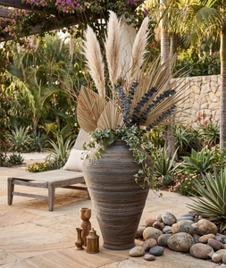 Jarrón grande de ratán natural tejido a mano, urna decorativa de arcilla, maceta para decoración contemporánea del hogar y hoteles, venta al por mayor. - Product Image 5