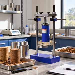 Cadre d'extraction hydraulique mécanique avec plaques de poussée et pistons pour essais de charge en laboratoire |   Kit d'équipement de compression - Product Image 4