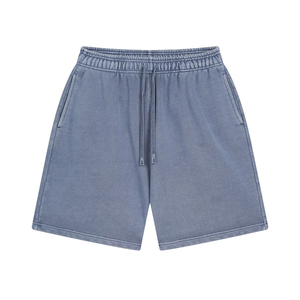 Shorts de jogging pour hommes en coton délavé à l'acide, ourlet brut, en molleton bouclette, style streetwear vintage, vente chaude, fourniture OEM ODM, 100% coton - Product Image 5