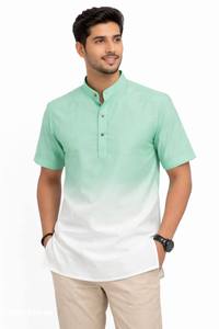 Best Quality Omri Cotton with Solid Shaded Readymade Half-Sleeve Mandarin Collar Short-<b>Kurta</b> Collection Supplier from Surat - Product Image 6