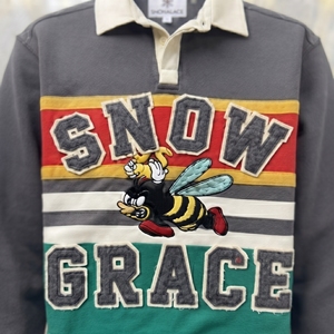 เสื้อฟุตบอลแขนยาวลายทาง SNOWGRACE ปักโลโก้ คอปกพับได้ สำหรับผู้ใหญ่ 男女  ผ้าโพลีเอสเตอร์ระบายอากาศได้ดี - Product Image 5