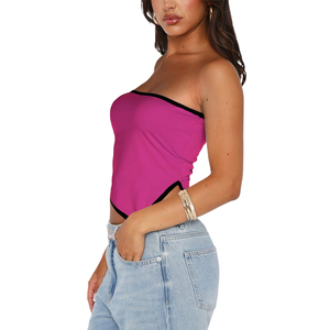 Top Corto sin Tirantes para Mujer, Elástico, con Logotipo y Color Personalizados, para Verano, Estilo Divertido y Moderno, OEM - Product Image 4