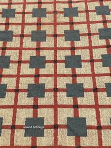 Tapis Kilim indien en laine et jute tissé à la main, motif géométrique moderne à carreaux, Dhurrie pour la décoration du salon et de la chambre - Product Image 6