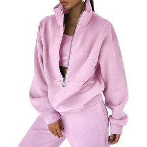 Conjunto Deportivo de Dos Piezas para Mujer, Sudadera de Manga Larga y Pantalones Jogger, Felpa, Internacional, Superior, 2026 - Product Image 1