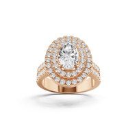 Bague de fiançailles ovale de luxe en diamant de laboratoire double halo VVS VS1, bijoux en or 14K, pierre centrale 1,50 CT, pierres latérales, tendance