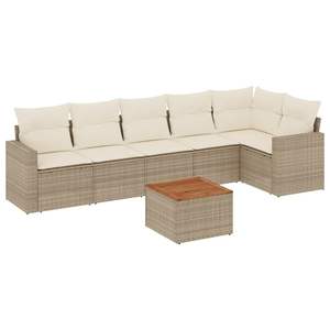 Beige and Cream White <b>Garden</b> Sofa <b>Set</b> - Product Image 2