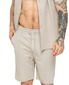 Pantalones Cortos Bermuda de Algodón Beige Sólido para Hombre de Alto Rendimiento con Cierre de Cordón y Bolsillos Laterales, Ropa Casual a Precio Económico - Product Image 5