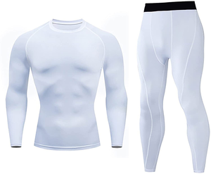 Ensemble de vêtements de sport Shaghaf Impex pour homme, t-shirt de compression à manches longues, leggings longs, antibactérien, spandex 220g, taille élastique - Product Image 6