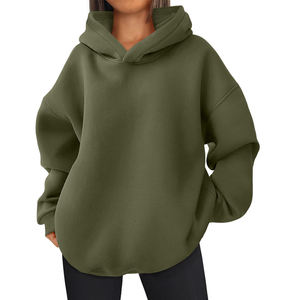Sweat-shirt à capuche en molleton de coton pour femme, doux et chaud, à manches longues, décontracté, streetwear - Product Image 1