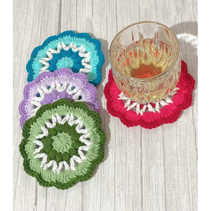 Ensemble de dessous-de-verre en laine classique colorée, crochet, épaisseur 5 mm, résistant à la chaleur, protection de table, fabriqué au Vietnam - Product Image 4