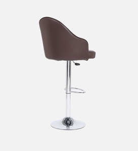 Orbit Bar Chair Brown Colour Modern Counter Height <b>Stool</b> <b>Kitchen</b> Bar Furniture Sleek Contemporary Design Cushioned PU <b>Leather</b> - Product Image 3