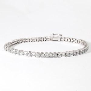 Pulsera de tenis con diamante de laboratorio de media engaste redondo brillante de 4.40 CT, oro macizo de 10K, 14K, 18K, color DEF VVS, joyería fina de lujo - Product Image 1